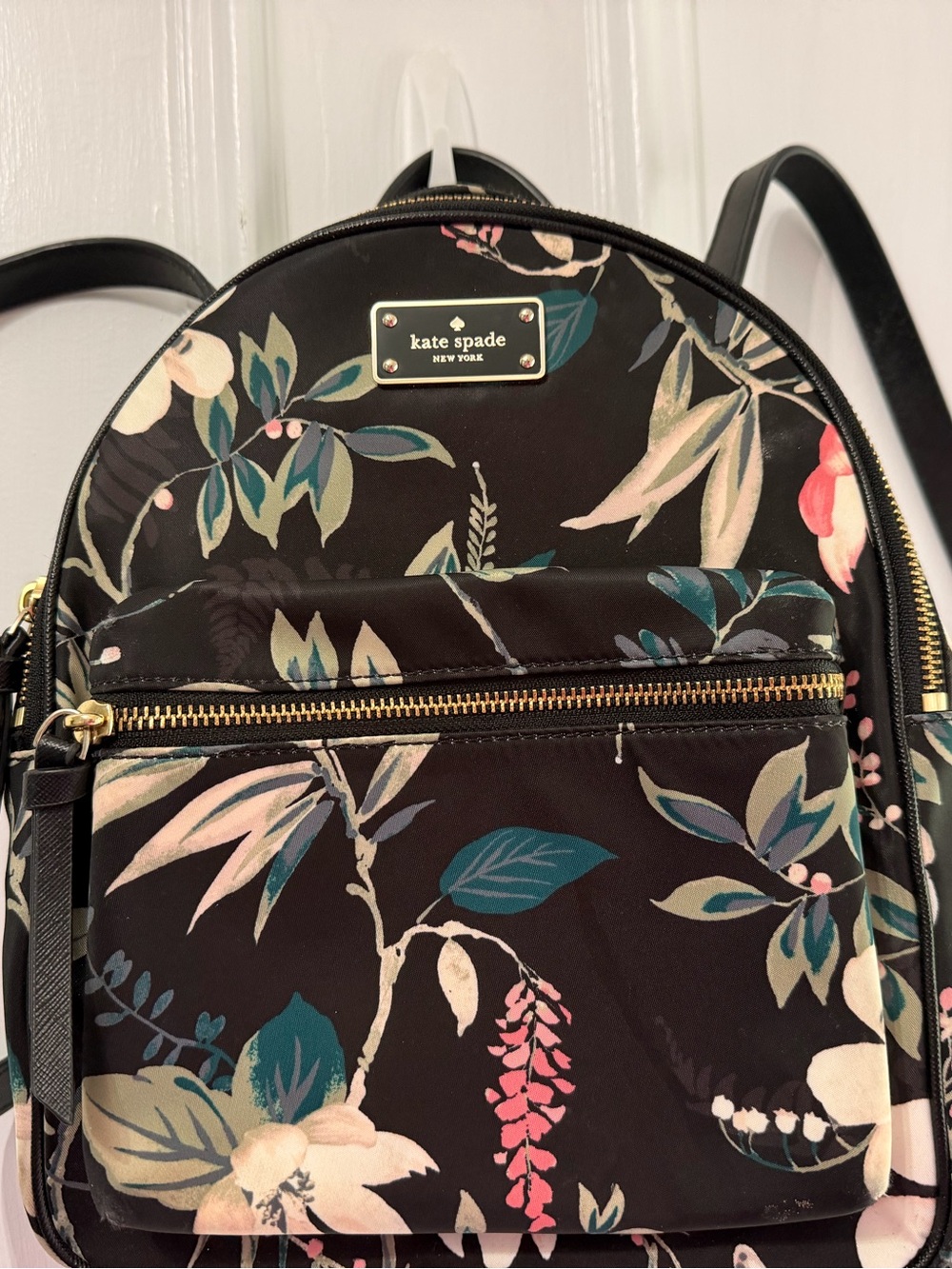kate spade Black Floral Print Mini Backpack